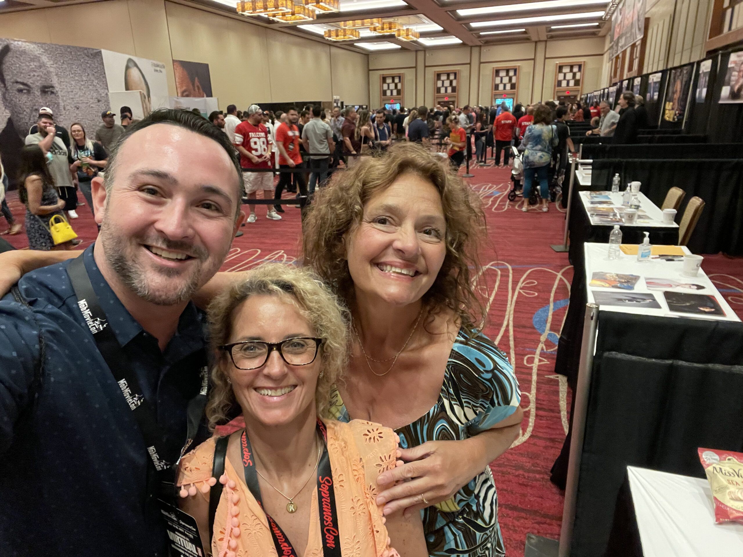 This is a photograph of Ryan Miner and Kimberly Miner with Aida Turturro, who played Janice Soprano..