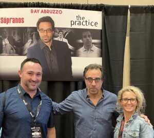 This is a photograph of Ryan Miner at Mob Con in July 2021 meeting actor Ray Abruzzo.